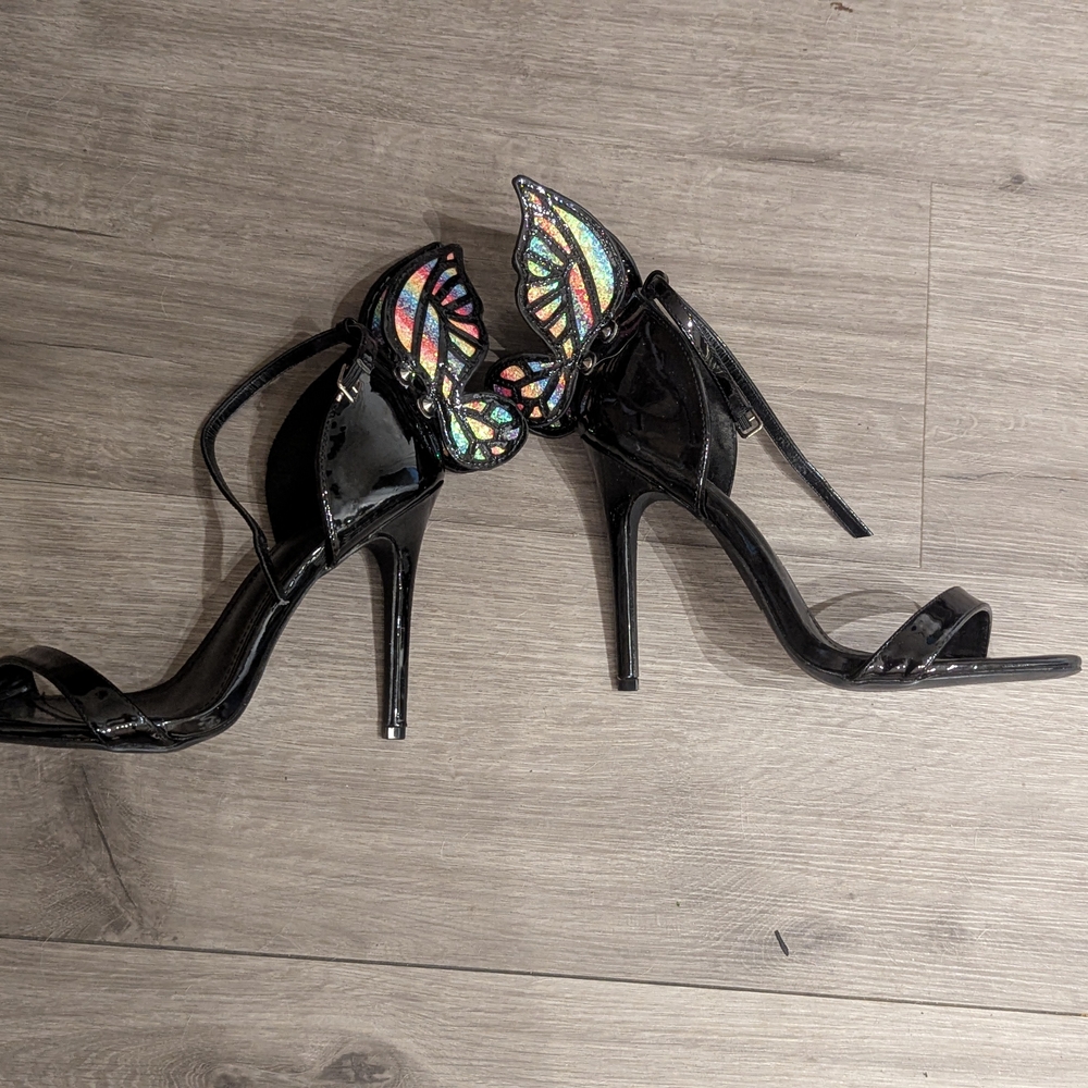 Black Butterfly Wing Stiletto Heels